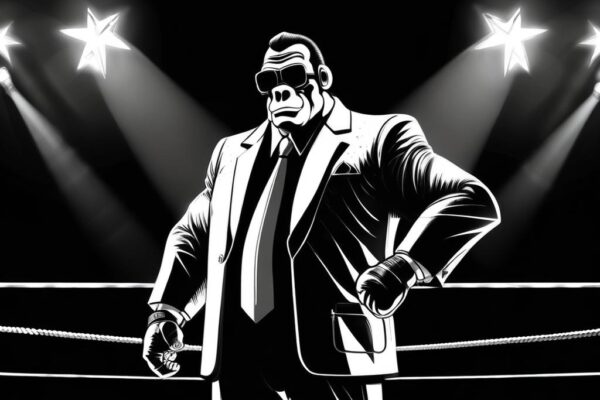 Gorilla in a professional wrestling ring