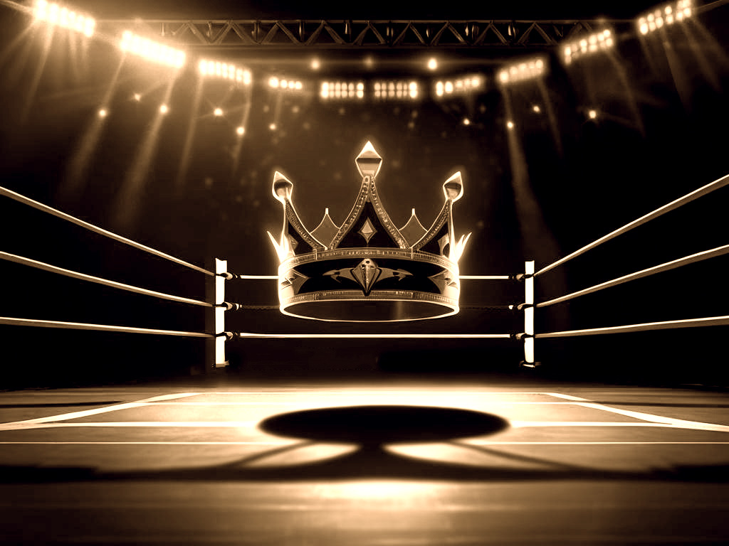Crown inside a pro wrestling ring